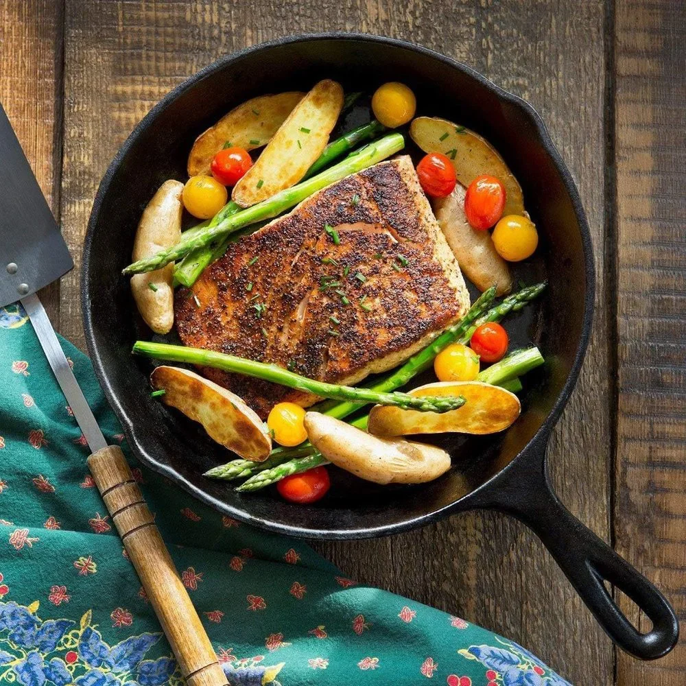 3-Piece Black Cast Iron Skillet Pans Set